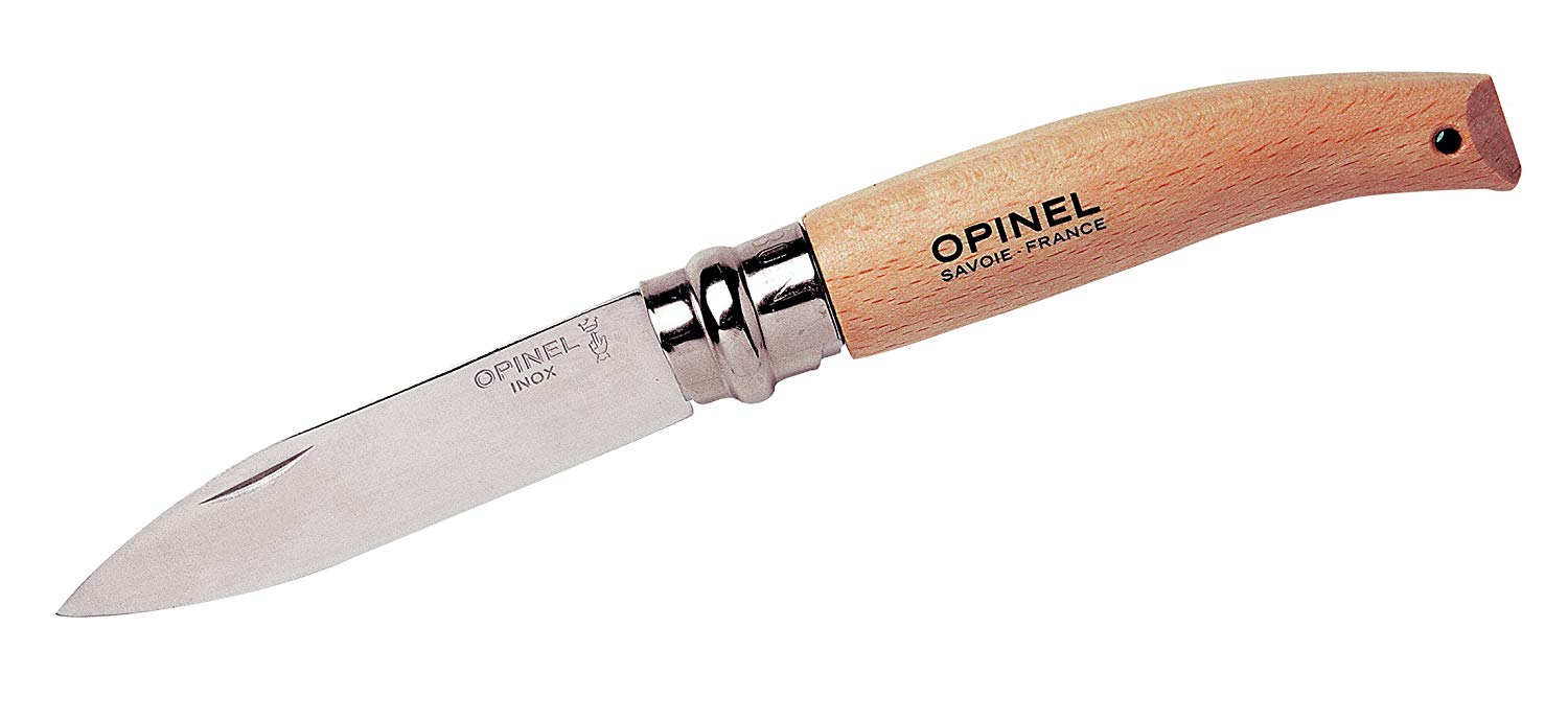 NEW OPINEL No 8 GARDEN LOCKING KNIFE, STAINLESS STEEL, BEECH WOOD HANDLE, FRANCE eBay